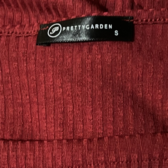 Pretty Garden Merlot Asymmetrical Midi Long Sleeve Dress Small - Picture 5 of 10